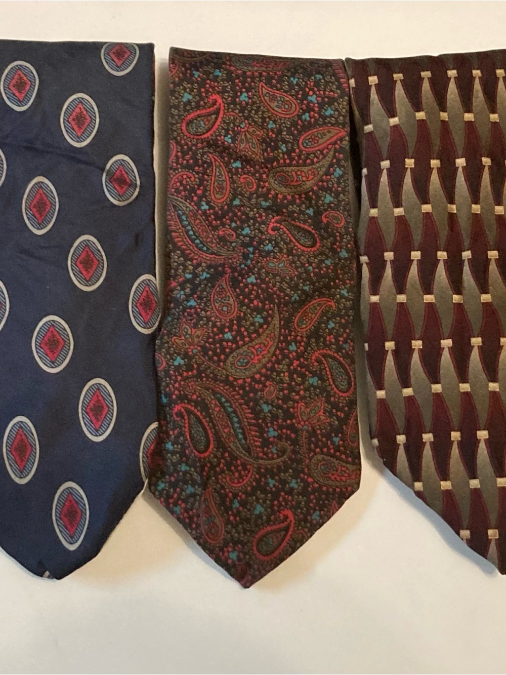 Lot of 5 Men's Neckties - Patterned Silk Ties